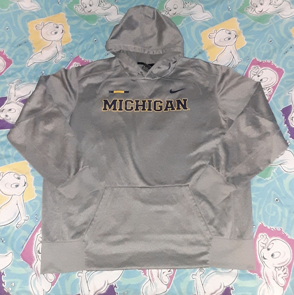 Nike Dri Fit Michigan Wolverines Football Nike Hoodie Jersey Sweatshirt